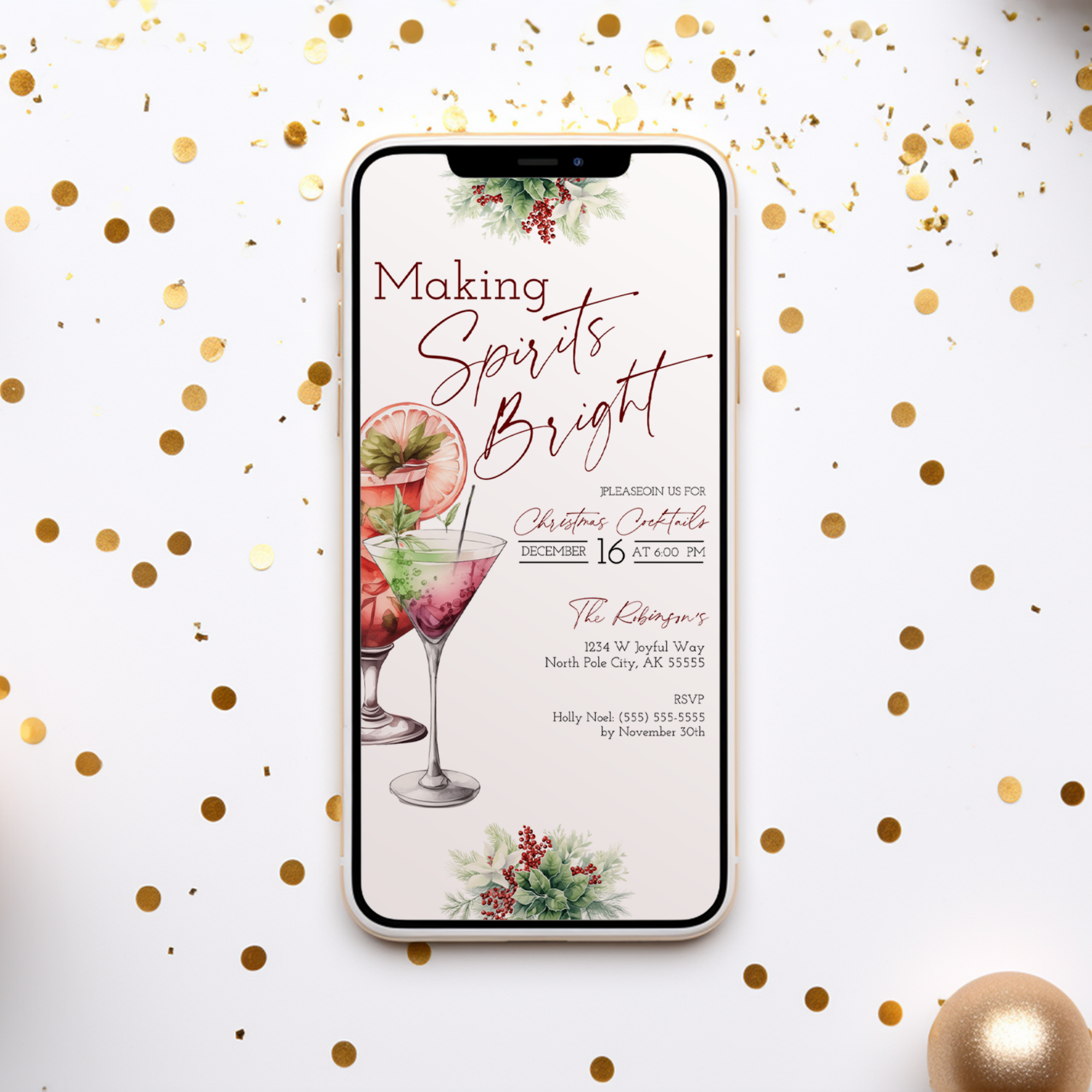 Christmas Invitation Template - Making Spirits Bright