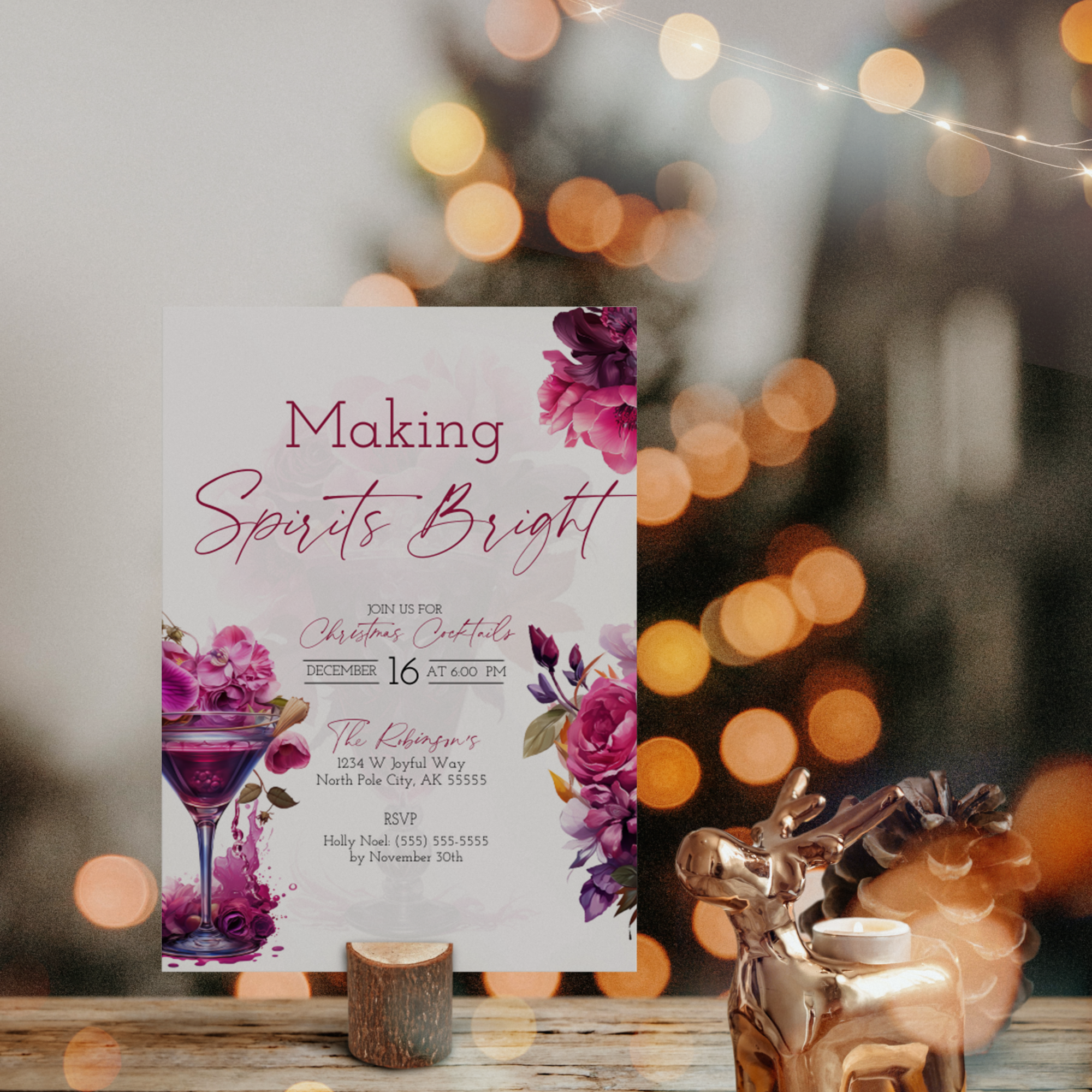 Holiday Cocktail Party Invitation - Making Spirits Bright
