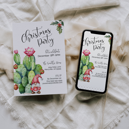 Cactus Christmas Invitation