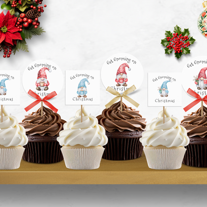 Gnome Christmas Cupcake Topper