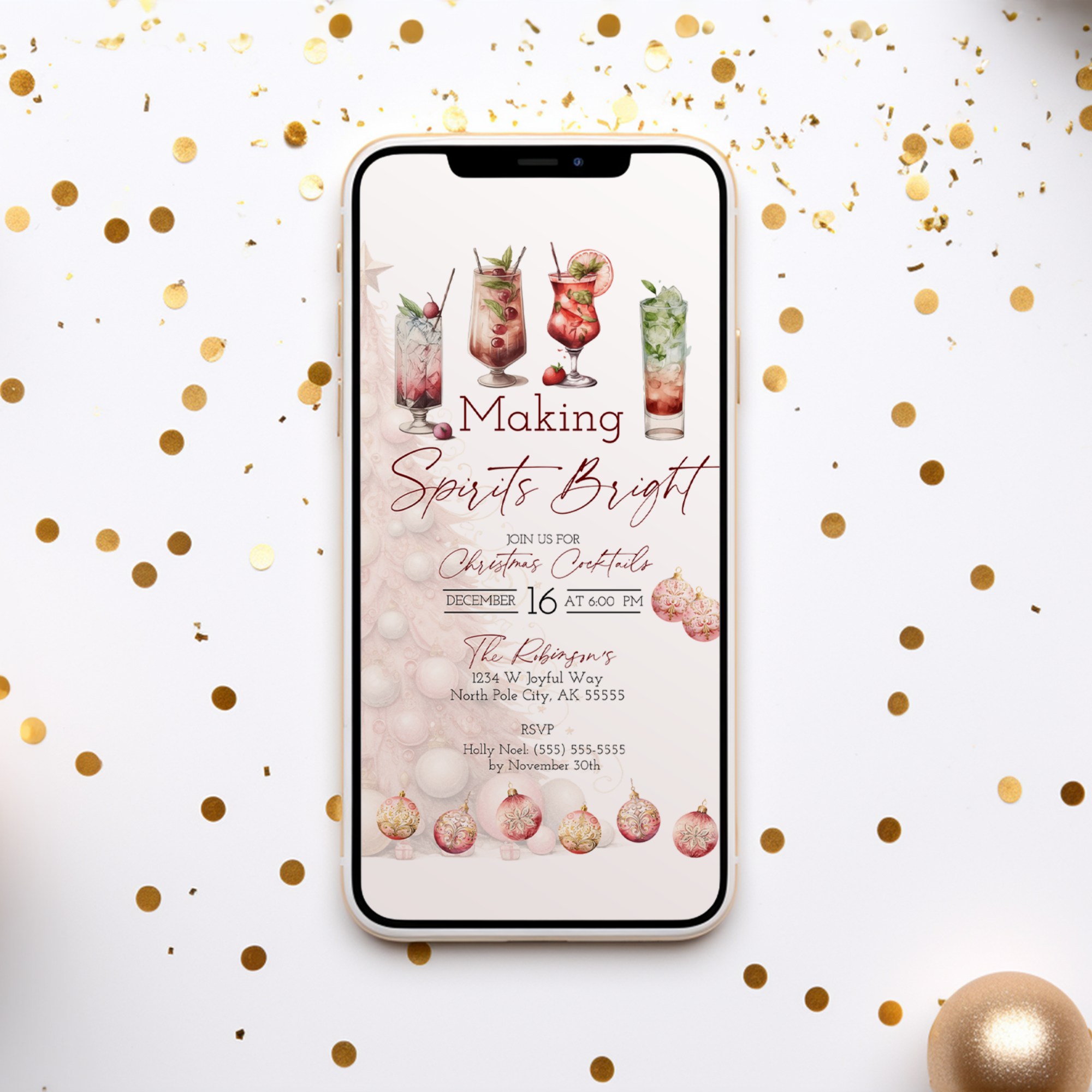 Christmas Invitation Template - Making Spirits Bright