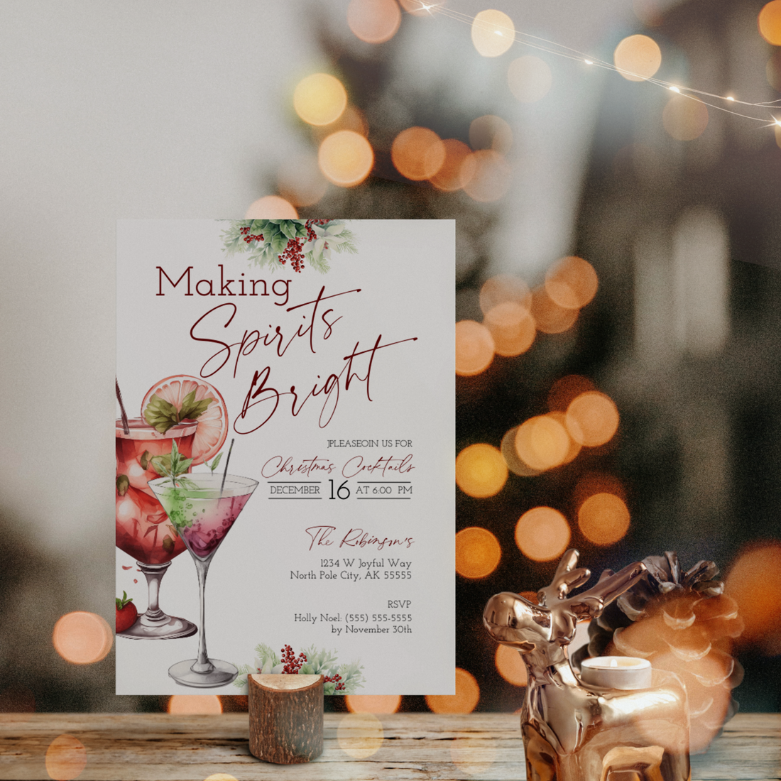 Christmas Invitation Template - Making Spirits Bright