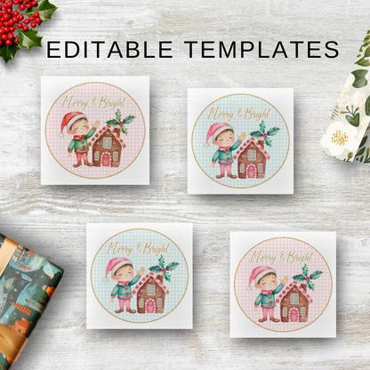 Elf Christmas Cupcake Topper, Printable Cupcake Topper