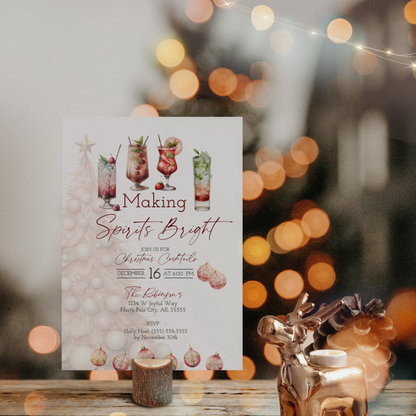 Christmas Invitation Template - Making Spirits Bright