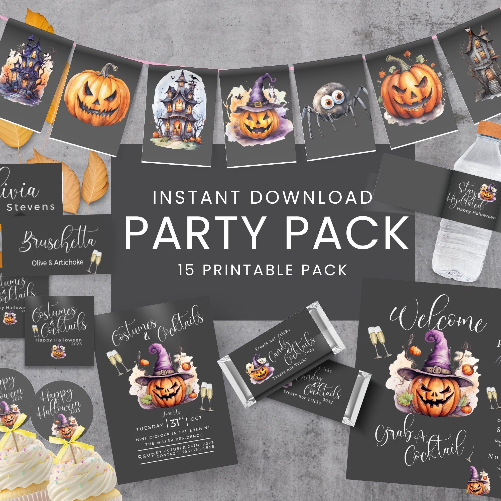 Halloween Party Ideas, Halloween Party Pack, Halloween shops Party Bundle, Halloween Sign,